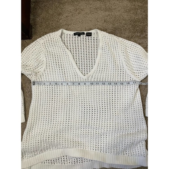 Jeanne Pierre 100% Cotton White Knit Sweater Size L - Picture 6 of 6